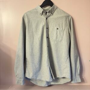 J.Crew Heathered Chamois Buttondown Leather Elbow Patches Gray Men Size L